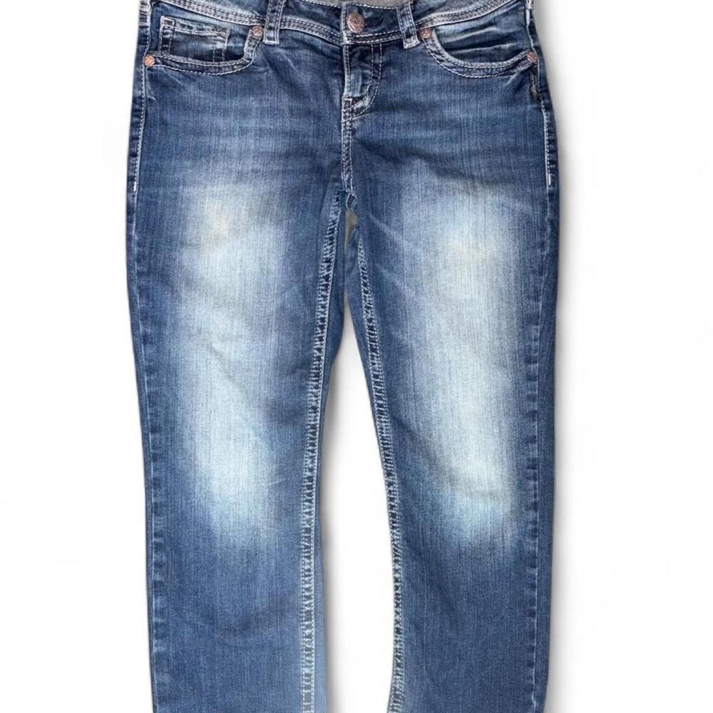 Silver Jeans Co. Aiko Mid Capri Jeans W30 L22 Medium Wash Blue Denim Y2K